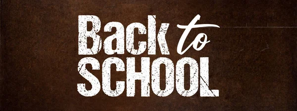 Back School Graphic Text Weathered Cardboard Background Banner — Stock Photo, Image