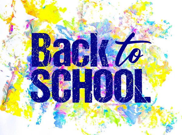 Back School Graphic Text Written Colorful Paint Splatter Background — Stock Photo, Image