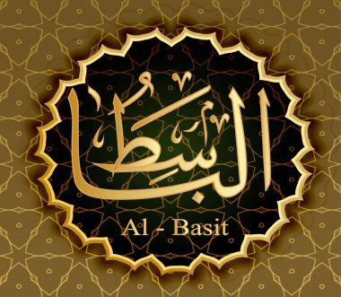 Name of Allah al-Basit means Increasing the lot. Distributing  clipart