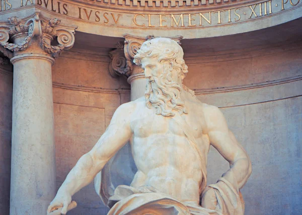 Neptune - Nikolo Salvi Monument- famous sculpture of Fontana Trevi — Stock Photo, Image