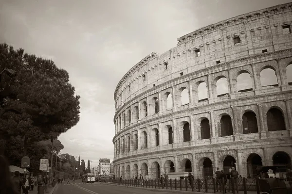 A snapshot of the Colosseum in black and white. — Stock Photo, Image