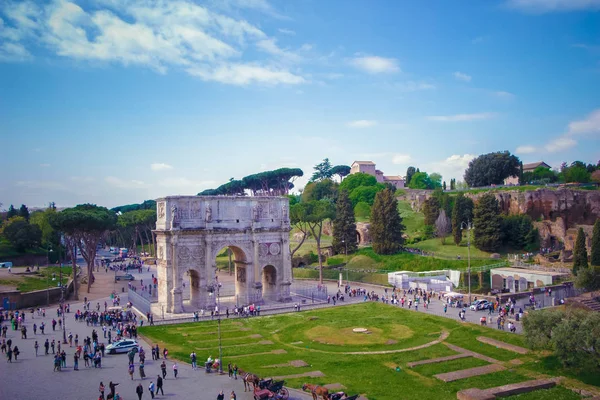 El Arco de Constantino, Arco di Costantino - arco triunfal en Roma . —  Fotos de Stock