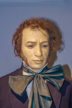 A.S PUSHKIN. Balmumu heykel. Portre. Bebek Uti Balmumu Müzesi.