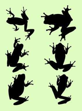 Kurbağa silüeti. Sembol, logo, web simgesi, maskot, işaret veya herhangi bir tasarım için iyi kullanmak istiyorum.