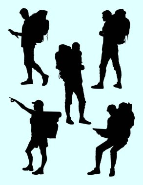 Seyahat etmek siluet. Sembol, logo, web simgesi, maskot, işaret veya herhangi bir tasarım için iyi kullanmak istiyorum.