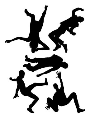 İş kazaları silüeti. Sembol, logo, web simgesi, maskot, işaret veya herhangi bir tasarım için iyi kullanmak istiyorum.