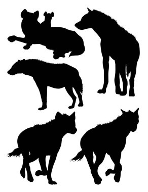 Sırtlan silüeti. Sembol, logo, web simgesi, maskot, işaret veya herhangi bir tasarım için iyi kullanmak istiyorum.