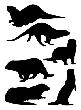 Su samuru silüeti. Sembol, logo, web simgesi, maskot, işaret veya herhangi bir tasarım için iyi kullanmak istiyorum.