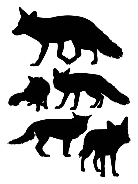 Silhouette Wolves Good Use Symbol Logo Web Icon Mascot Sign — Stock Vector