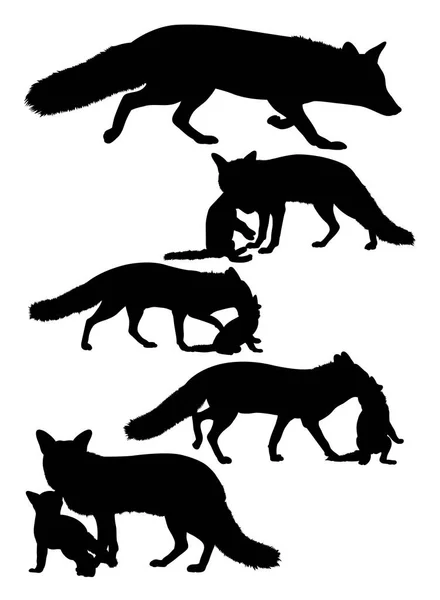 Silhouette Der Wölfe Gute Verwendung Für Symbol Logo Websymbol Maskottchen — Stockvektor