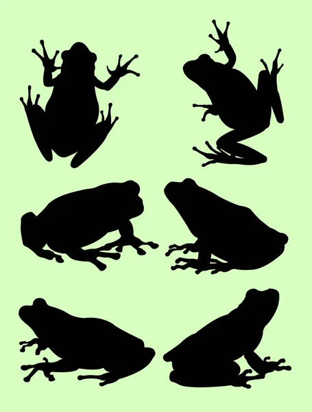 Silhouette Des Frosches Gute Verwendung Für Symbol Logo Websymbol Maskottchen — Stockvektor