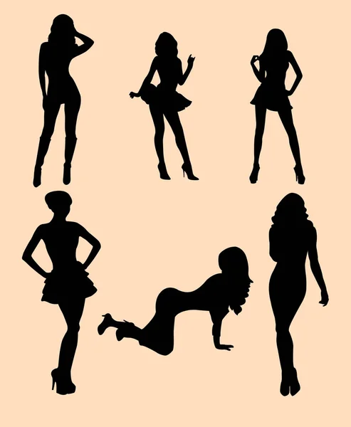 Silhouette Jolie Femme Bon Usage Pour Symbole Logo Icône Web — Image vectorielle