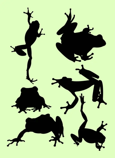 青蛙的剪影 良好的使用符号 网页图标 吉祥物 或任何你想要的设计 — 图库矢量图片