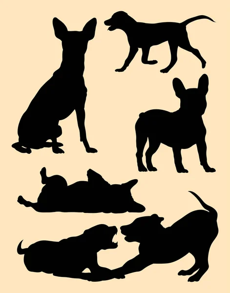 Силуэт Собаки Хорошее Использование Символа Логотипа Веб Значка Талисмана Вывески — стоковый вектор