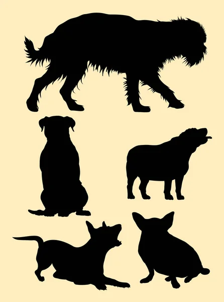 Silhouette Des Hundes Gute Verwendung Für Symbol Logo Websymbol Maskottchen — Stockvektor