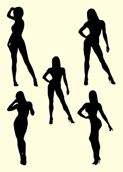 Silhouette Femme Musclée Bon Usage Pour Symbole Logo Icône Web — Image vectorielle