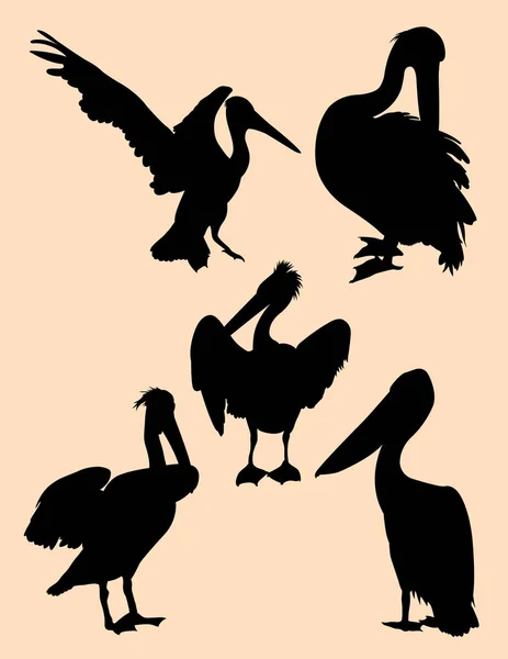 Silhouette Des Pelikans Gute Verwendung Für Symbol Logo Websymbol Maskottchen — Stockvektor