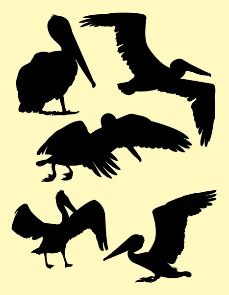 Silhueta Pelicano Bom Uso Para Símbolo Logotipo Ícone Web Mascote — Vetor de Stock