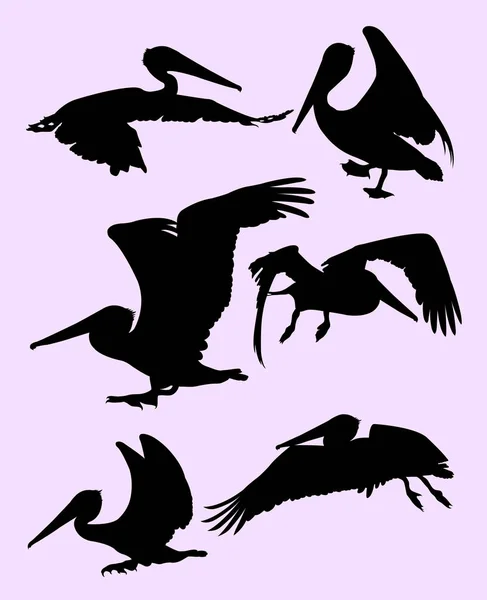 Silhouette Pelican Good Use Symbol Logo Web Icon Mascot Sign — Stock Vector