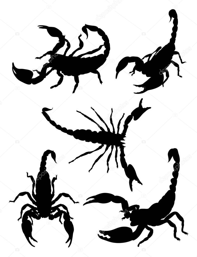 Silhouette of scorpion. Good use for symbol, logo, web icon, mascot, sign, or any design you want.