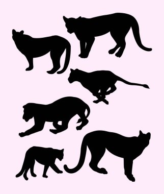 Aslanlar silüeti. Sembol, logo, web simgesi, maskot, işaret veya herhangi bir tasarım için iyi kullanmak istiyorum.