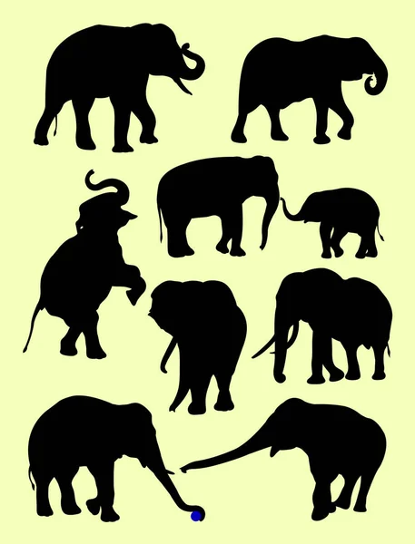 Siluet Gajah Penggunaan Yang Baik Untuk Simbol Logo Ikon Web - Stok Vektor