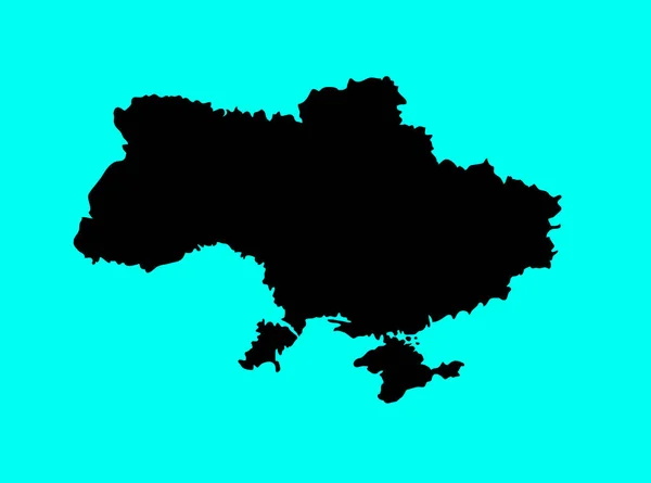 Ukrayna Siluet Haritası Sembol Logo Web Simgesi Maskot Işaret Veya — Stok Vektör