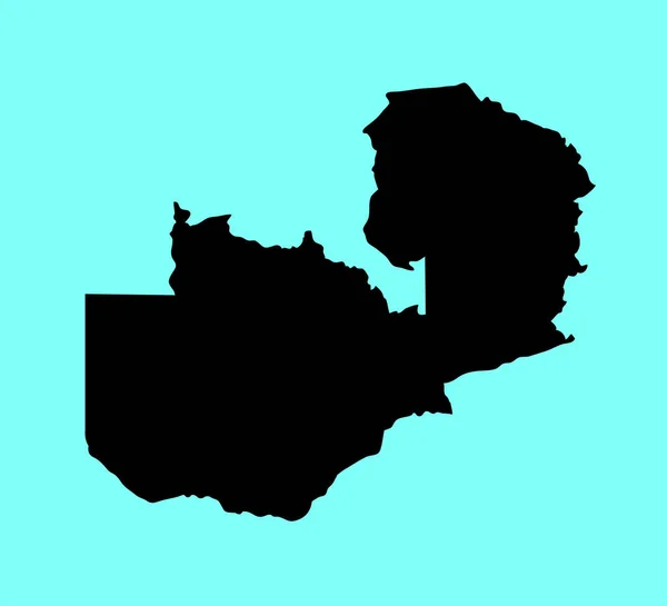 Силуэт Карты Замбии Хорошее Использование Символа Логотипа Веб Значка Талисмана — стоковый вектор