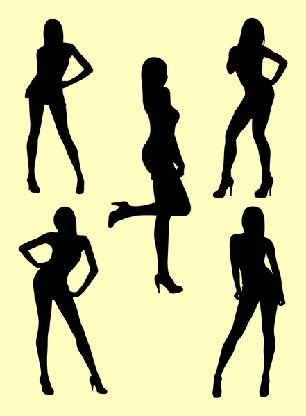Silhouette Femme Maigre Bon Usage Pour Symbole Logo Icône Web — Image vectorielle