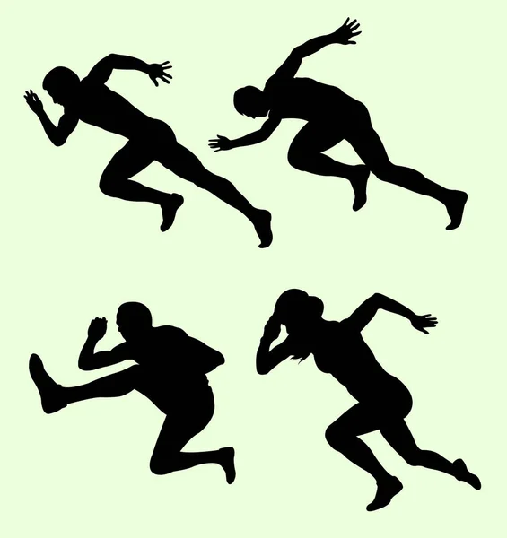 Runner Silüeti Sembol Logo Web Simgesi Maskot Işaret Veya Herhangi — Stok Vektör
