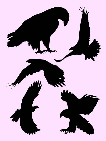 Silhouette Aquila Buon Uso Simbolo Logo Icona Web Mascotte Segno — Vettoriale Stock