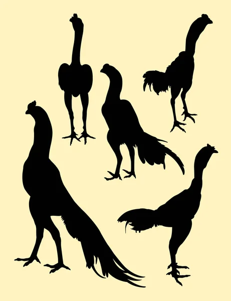 Silhouette Pollo Buon Uso Simbolo Logo Icona Web Mascotte Segno — Vettoriale Stock