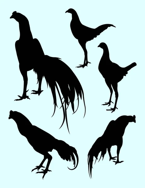 Silhouette Pollo Buon Uso Simbolo Logo Icona Web Mascotte Segno — Vettoriale Stock