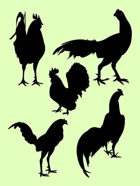 鸡的剪影 良好的使用符号 网页图标 吉祥物 或任何你想要的设计 — 图库矢量图片
