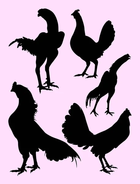 Silhouette Von Huhn Gute Verwendung Für Symbol Logo Websymbol Maskottchen — Stockvektor