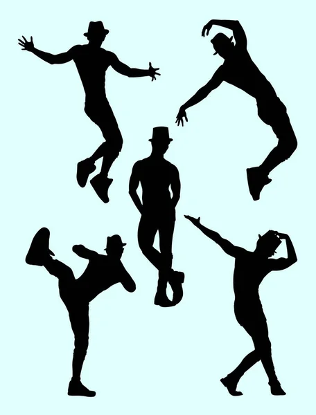 Silhouet Van Aantrekkelijke Danser Goed Gebruik Voor Symbool Logo Web — Stockvector