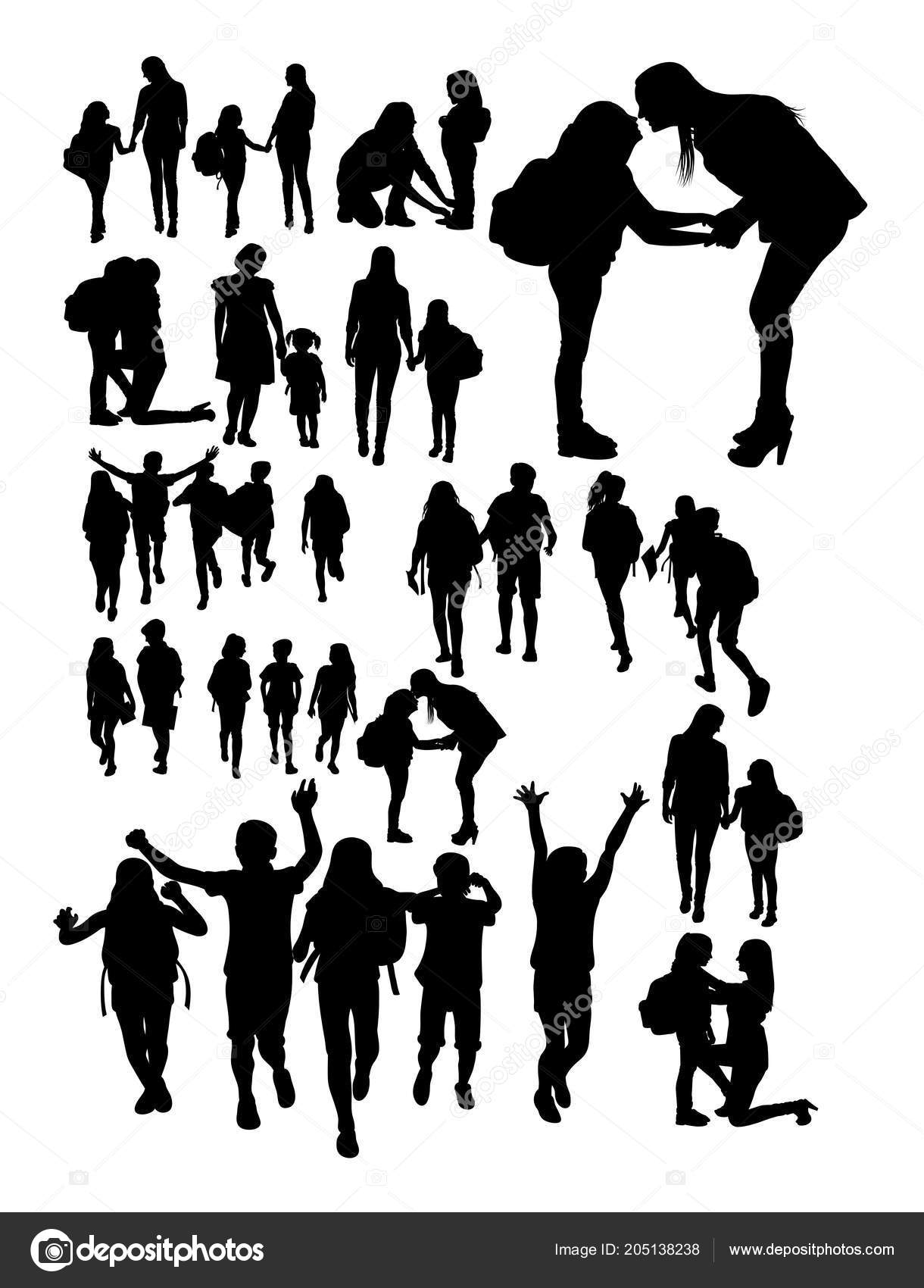 Back School Silhouette Stock Vector by ©fennywiryani.gmail.com 205138238