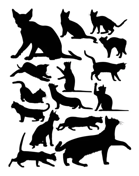 Silhouette Gatto Vettore Illustrazione Buon Uso Simbolo Logo Icona Web — Vettoriale Stock