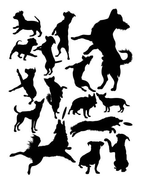 Σιλουέτα Των Σκύλων Καλή Χρήση Συμβόλου Λογότυπου Εικονίδιο Web Μασκότ — Διανυσματικό Αρχείο