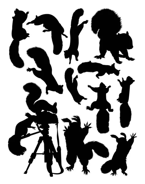 Silhouette Von Eichhörnchen Gute Verwendung Für Symbol Logo Websymbol Maskottchen — Stockvektor