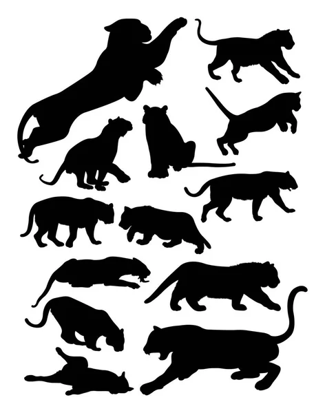 Silueta Tigre Buen Uso Para Símbolo Logotipo Icono Web Mascota — Vector de stock