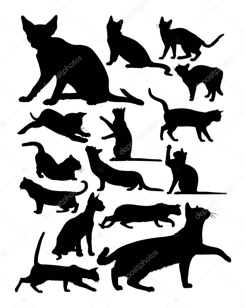 Cat silhouette. Vector, illustration. Good use for symbol, logo, web icon, mascot, sign, or any design you want.