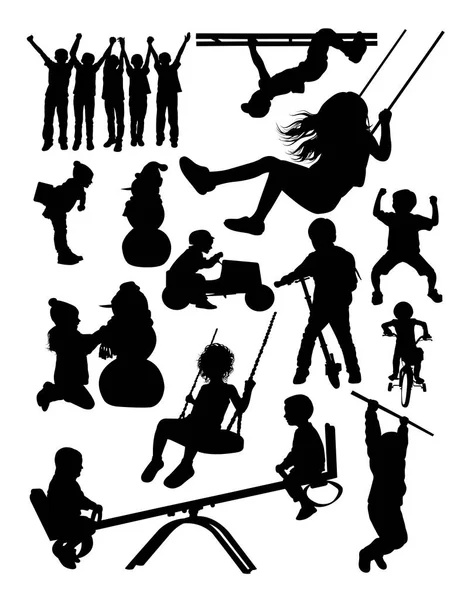 Silhouette Enfants Bon Usage Pour Symbole Logo Icône Web Mascotte — Image vectorielle