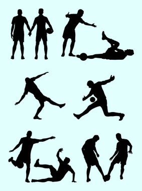 Futbol oyuncu detay siluet 05. Sembol, logo, web simgesi, maskot, işaret veya herhangi bir tasarım için iyi kullanmak istiyorum.
