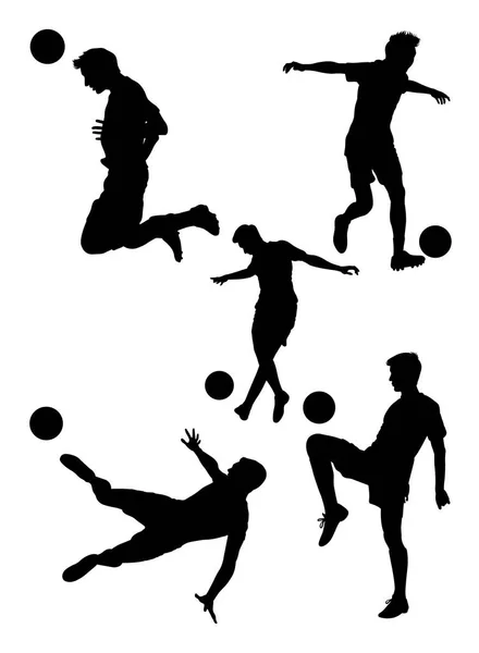 Ποδόσφαιρο Player Λεπτομέρεια Σιλουέτα Καλή Χρήση Συμβόλου Λογότυπου Εικονίδιο Web — Διανυσματικό Αρχείο