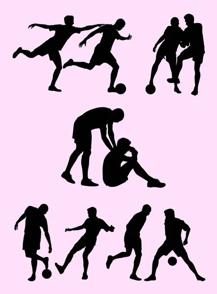 Futball Játékos Részletesen Silhouette Szimbólum Embléma Pókháló Ikon Kabala Jel — Stock Vector