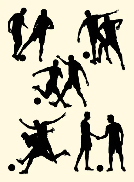 Voetbal Speler Detail Silhouet Goed Gebruik Voor Symbool Logo Web — Stockvector