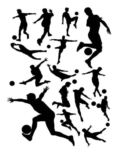 Silhouette Détaillée Joueur Football Bon Usage Pour Symbole Logo Icône — Image vectorielle