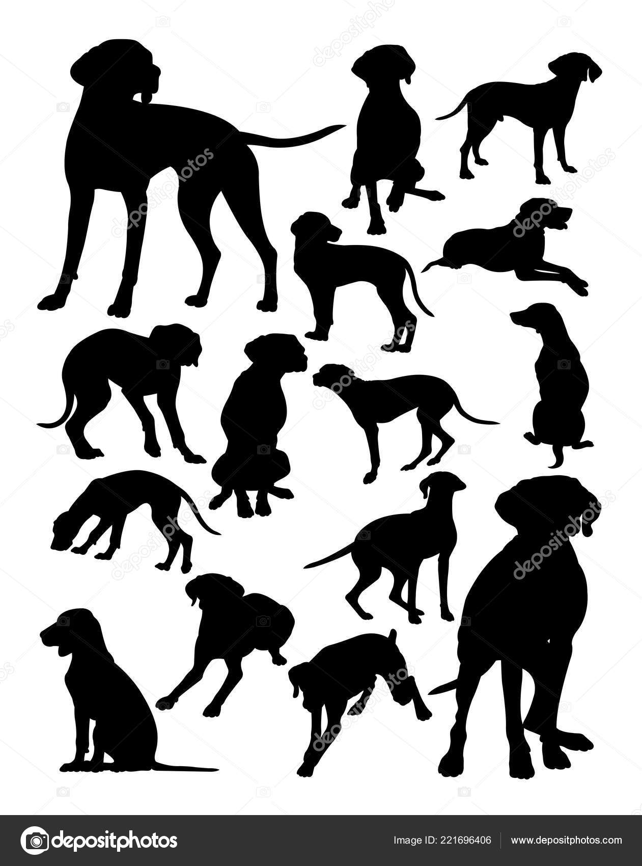 Cute Silhouette Bulldog Mascot Clipart