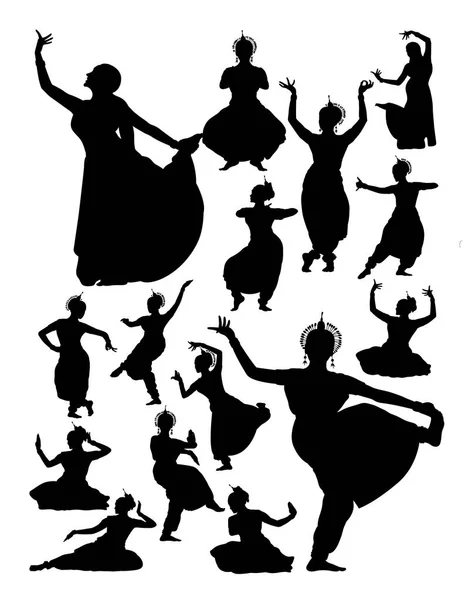 インド人のダンサーのシルエット シンボル Web アイコン マスコット または任意のデザインの良い使用 — ストックベクタ